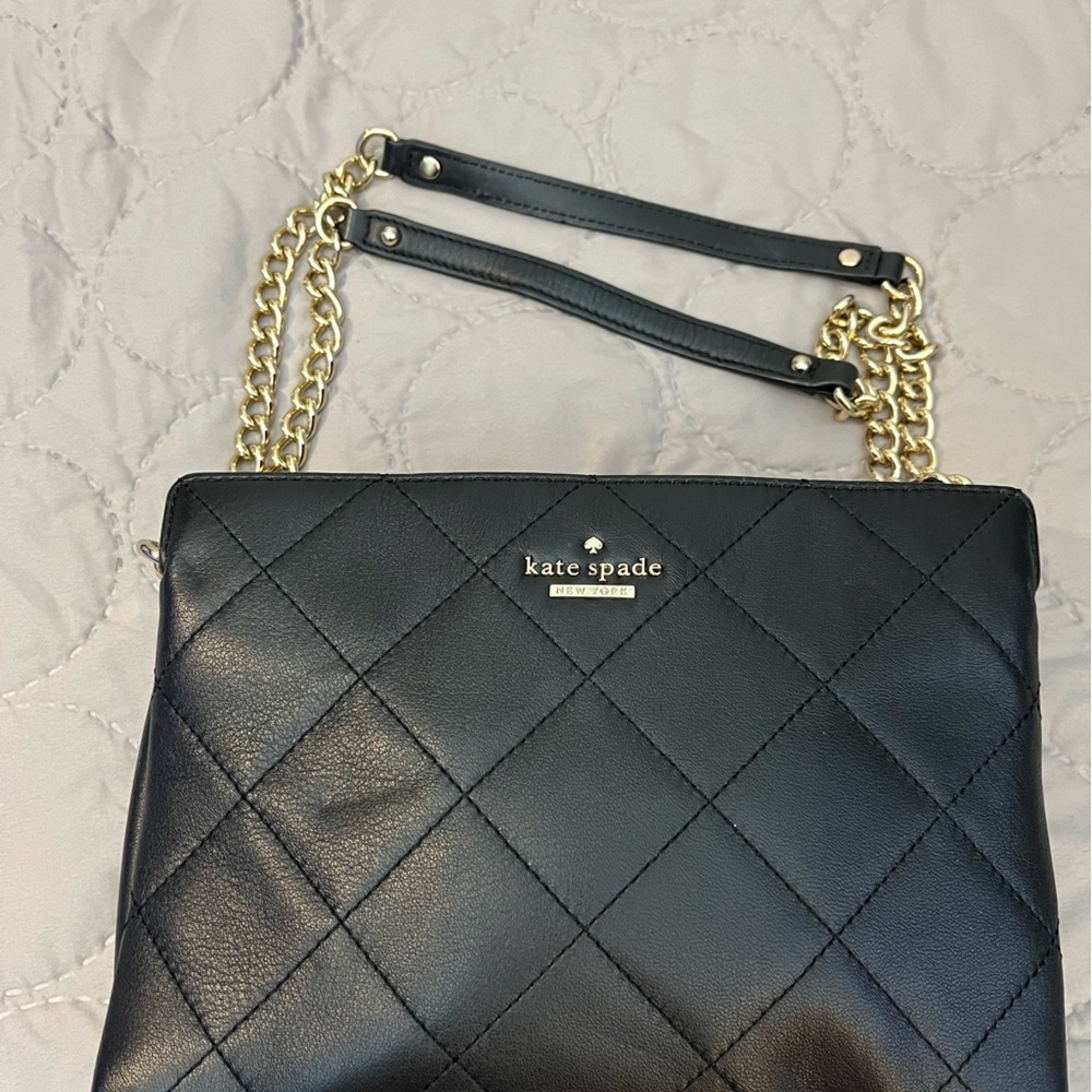 Kate Spade Black Leather Quilted Shoulder Bag